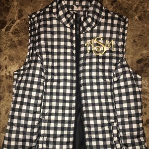 Women’s Black and White Vest-Monogrammed with aSm